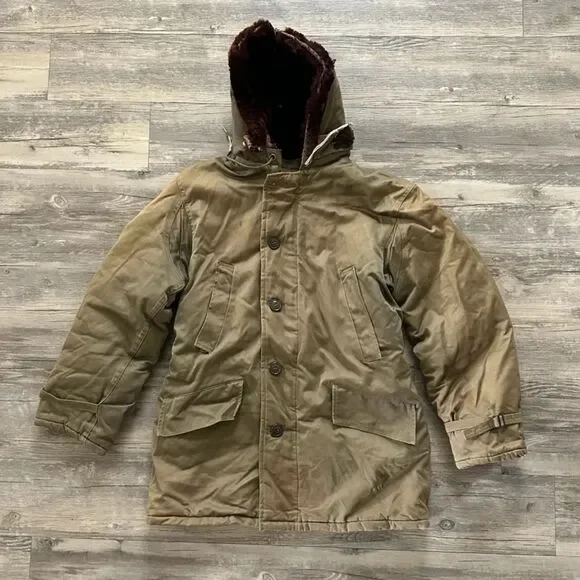 Vintage 40s WWII USN B9 B11 Parka Deck Jacket Size Medium