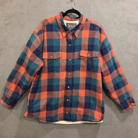 Natural Reflections Sherpa Lined Flannel Shirt Jacket Men's Size XL Workwear