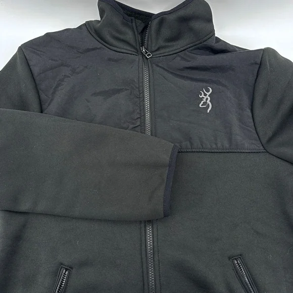 Browning Mens S Black Full Zip Jacket Fleece‎ Lined Outdoor Hunting