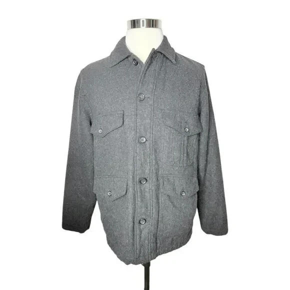J. Crew University Wool Jacket Coat Charcoal Gray Men’s Size Large Outerwear