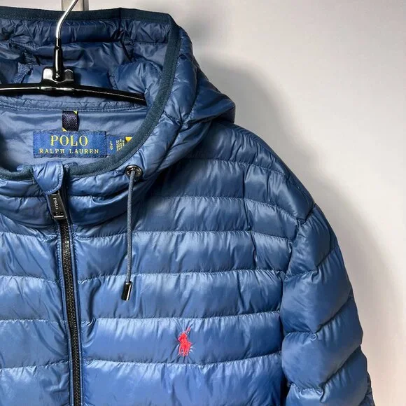 POLO RALPH LAUREN Colden Hooded‎ Packable Hooded Jacket Navy Blue Men's L