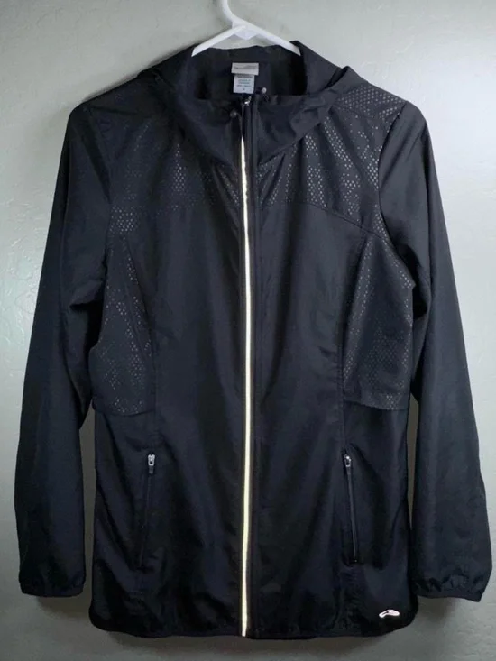 Champion Black Lightweight Hooded Windbreaker Jacket Women’s M