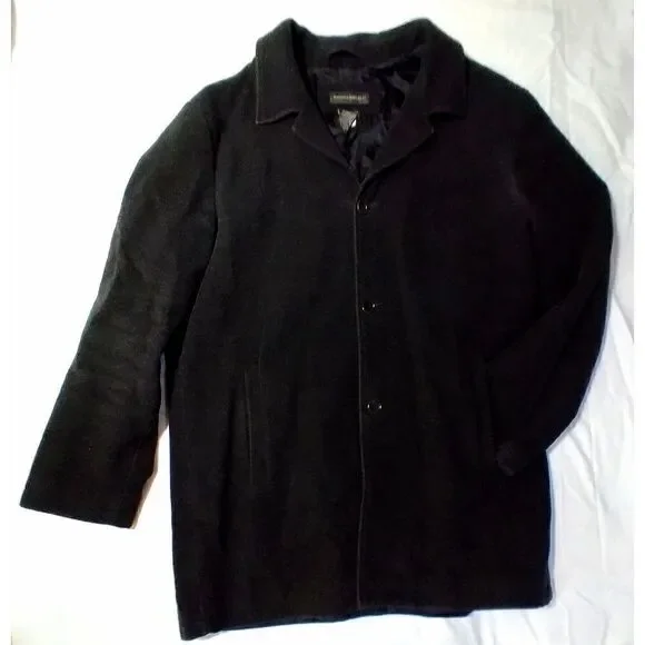BANANA REPUBLIC MENS WOOL CASHMERE OVERCOAT PEACOAT GRAY SIZE XL