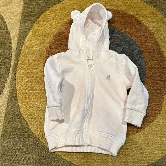 United Colors of Benetton Unisex Baby Off White Sweatshirt Ears Hood 3-6 Months