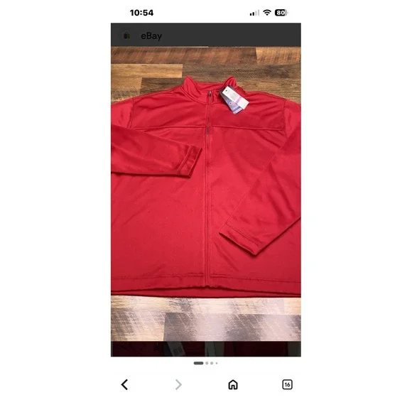 Chaps Mens Red Full‎ Zip Track Jacket Mock Neck Performance XXL NEW