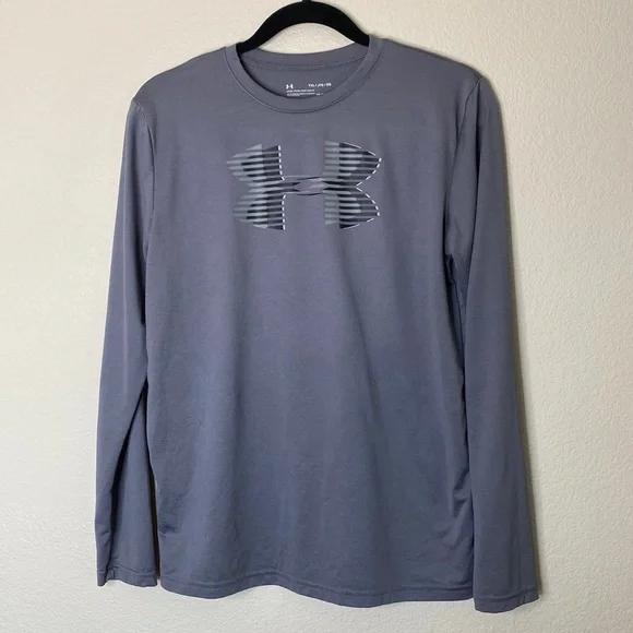 Under Armour long sleeve shirt kids youth XL heatgear grey EUC