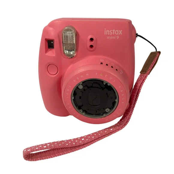 Fujifilm Instax Mini 9 Instant Film Camera Flamingo Pink Tested Working Missing
