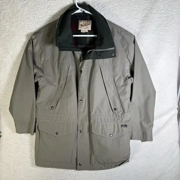 Vintage Woolrich Fieldstone Jacket Mens Medium Beige Wool Lined Field Coat READ