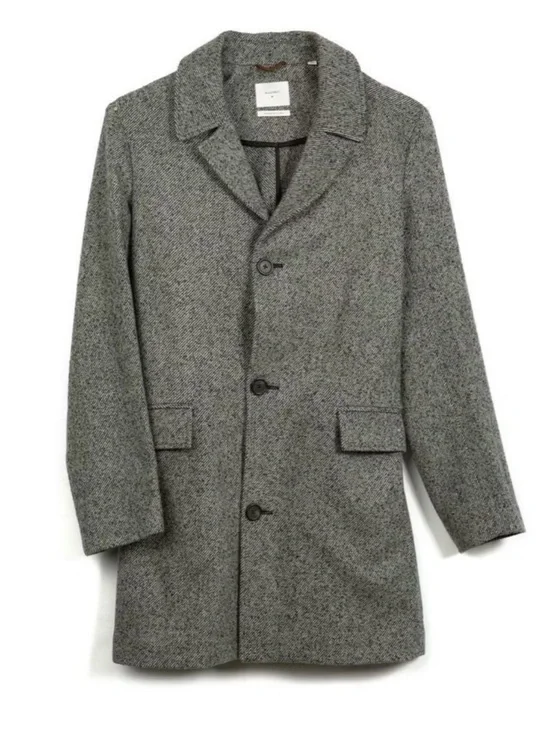Billy Reid Lancaster Coat men’s small  gray black wool blend made in Italy