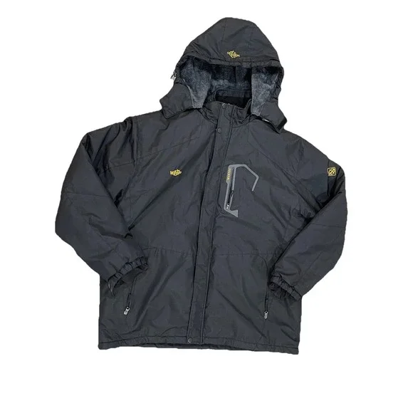 Wantdo Men's 3XL Windbreaker Jacket Coat with Removable Hood With FurWinter Coat