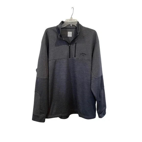Callaway Mens Opti-Dri 1/4 Zip Pullover XL Gray Fleece‎ Lined Golf Jacket