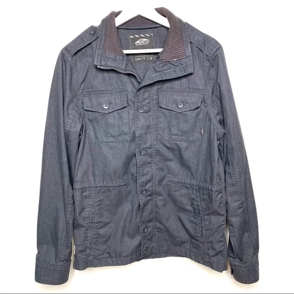 Vans Jacket Grey Full zipper button closure front pockets S