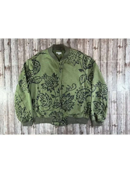 Engineered Garments Floral Print Ripstop Aviator Jacket size L color Olive