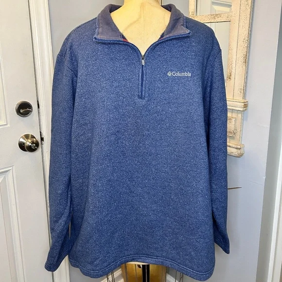 Columbia Men’s Blue Zip-Up Sweater‎ Size 2X BaseLayer