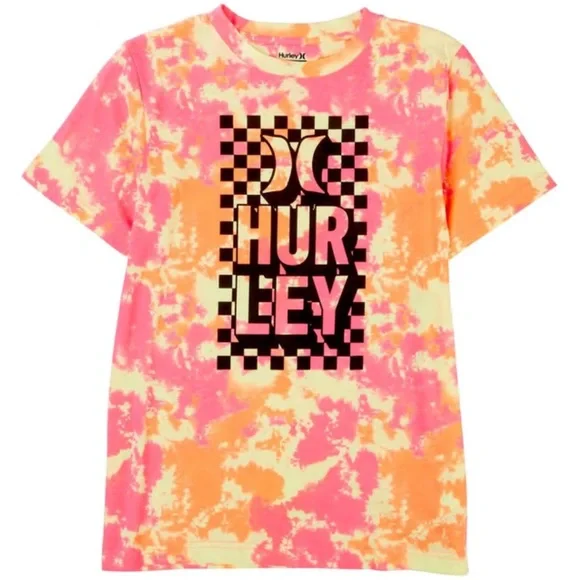 Hurley Big Boys Tie Dye Logo Short Sleeve T-Shirt Small