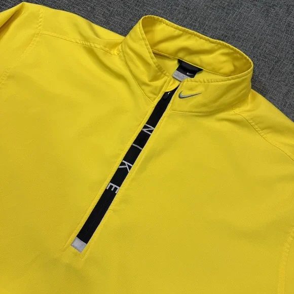 Vintage Nike Jacket Men's XL Yellow 1/4 Zip Pullover Windbreaker‎ Golf