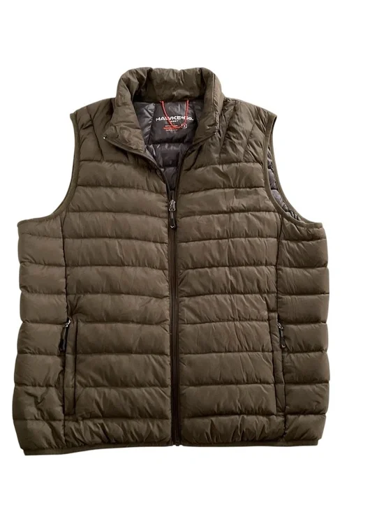 Hawke & Co. Sport Mens Packable Down Puffer Vest Sz M Olive Green Gorpcore