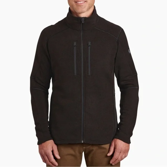 Kühl Interceptr Full Zip charcoal outdoor jacket knit XXL layering fleece gray