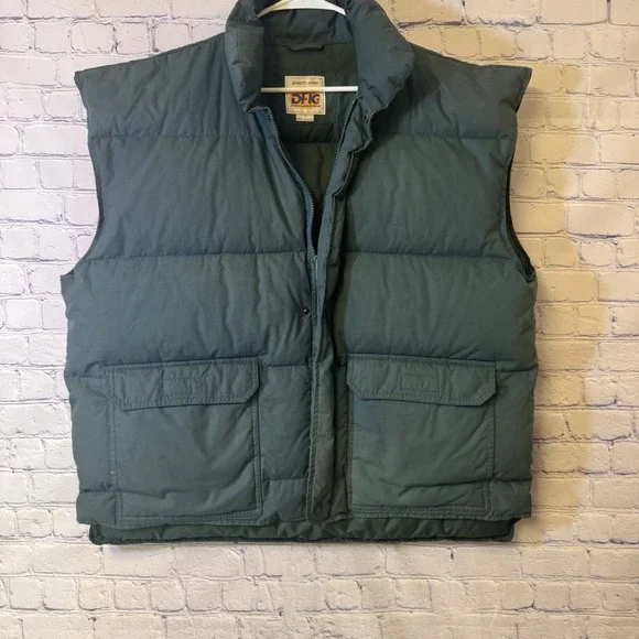 Vintage Dutch Harbor Gear DHG Quality‎ Down/Feather Vest Green  Men's Size XL