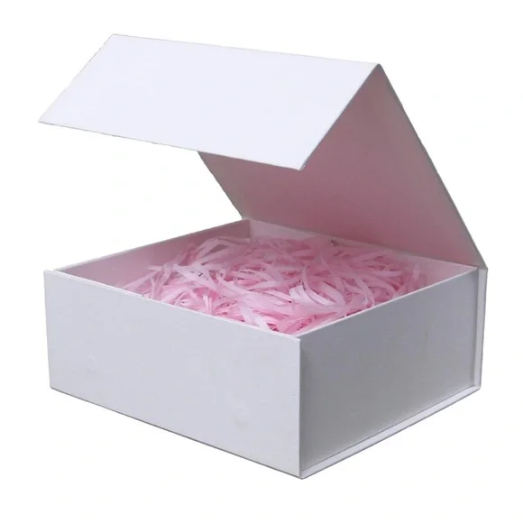 Set of 4- Rsgift 7.8x7x3.1‎ Inches,White Gift Box with Lid,Collapsible