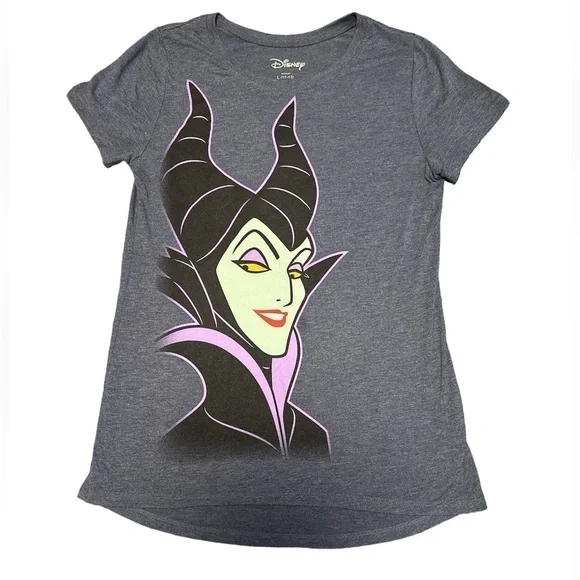 Disney Junior's Maleficent Mistress Of Evil Hi-Low Hem T-Shirt Size L (11-13)