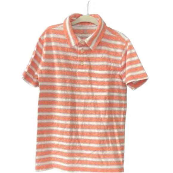 Crewcuts Vibrant Orange and White Striped Polo