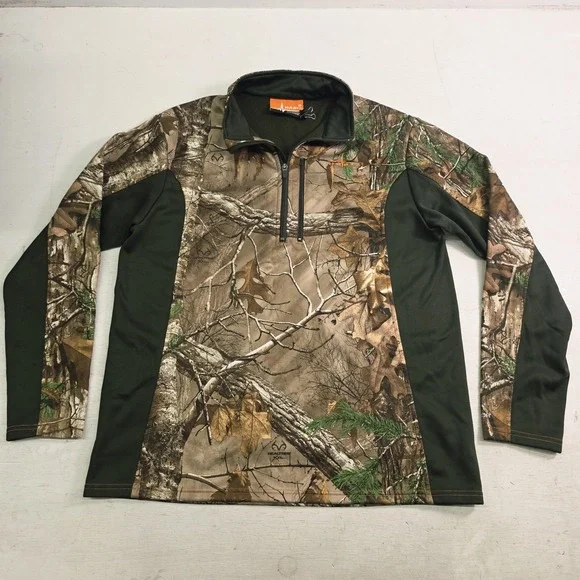 Habit Techshell Lite Scent Fleece Lined Pullover‎ Men's Sz L Realtree Xtra Camo