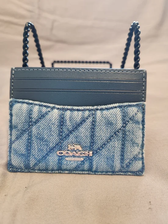 COACH Denim Quilted Card Case
