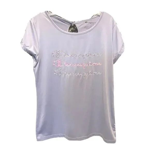 14/16 Champion Athleticwear Girl's Top Back Keyhole Purple