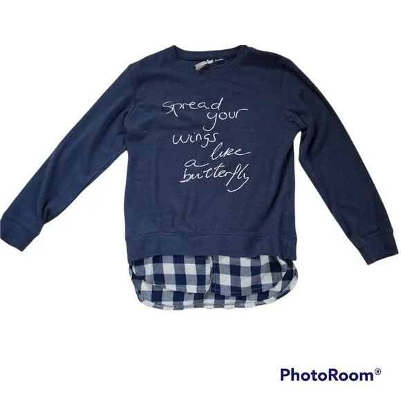 Girls Scooter Brown Spread Your Wings Like a Butterfly Sweat Shirt Large 14