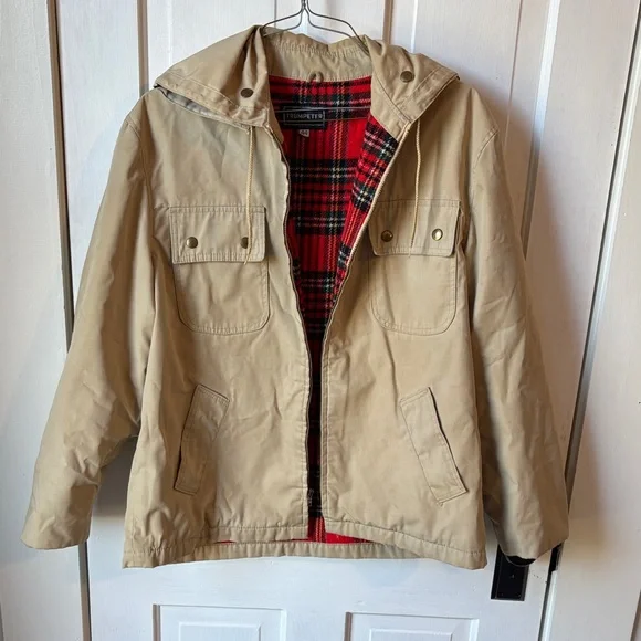 Vintage Trumpeter Canvass‎ Jacket with Red Plaid Interior