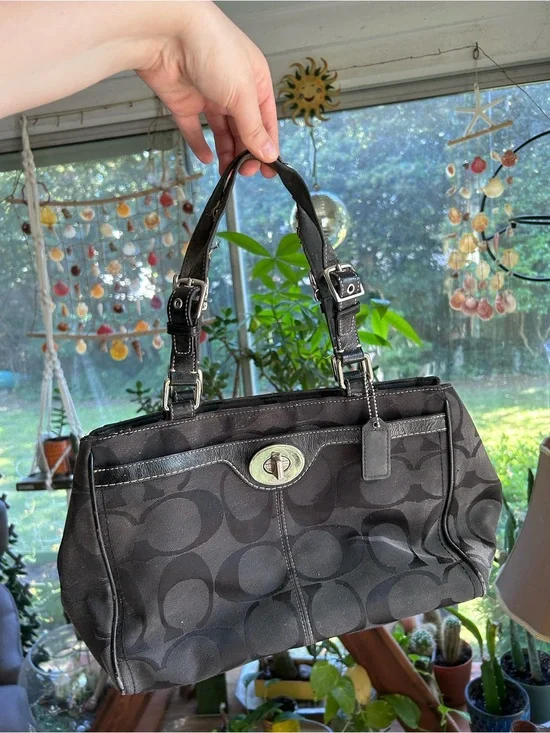 Vintage Coach Black Signature Satchel