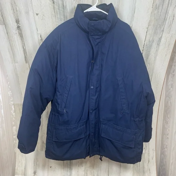 Eddie Bauer Vintage 100% Down Filled Coat Jacket‎ size XXL Navy Outdoor Winter