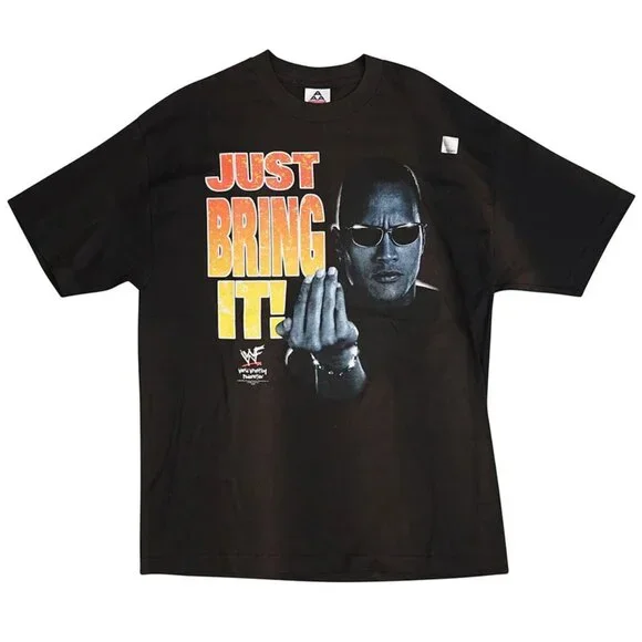 NWT Vintage 2000 The Rock WWF 'Just Bring It' T-Shirt