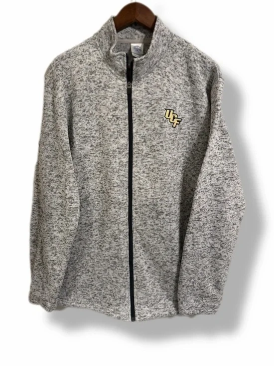 UCF Knights Full Zip Jacket Rivalry Threads Gray Fleece Embroidered L