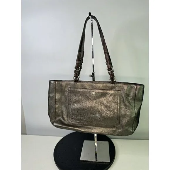Coach Chelsea Metallic Graphite Tote F10903
