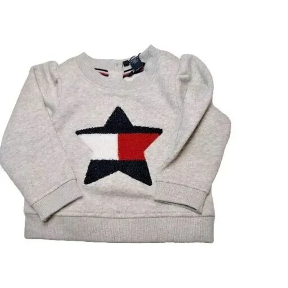 NWT Tommy Hilfiger Red White & Blue Embroidered Start Logo on Sweater 5M