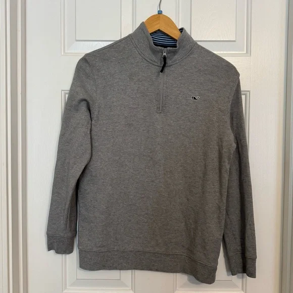 Vineyard Vines Pima Cotton 1/4 Zip Pullover‎ Sweatshirt Youth Size XL (20) Gray