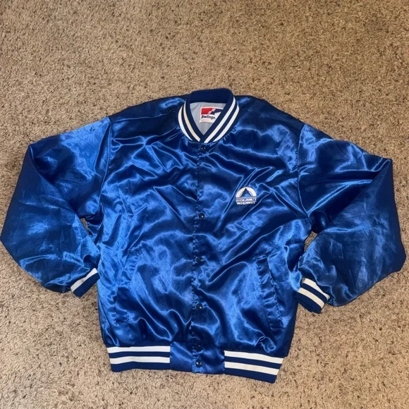 Vintage Swingster Beck Arnley World Parts Blue Bomber Jacket Men’s size Medium