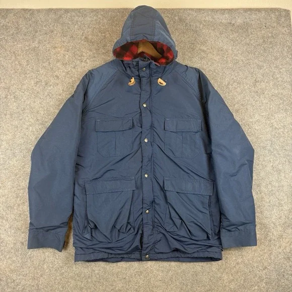 Vintage LL Bean Baxter State Parka Jacket Mens Medium Wool Lined Buffalo Plaid