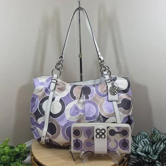 Coach Alexander Op Art Tote and Wallet