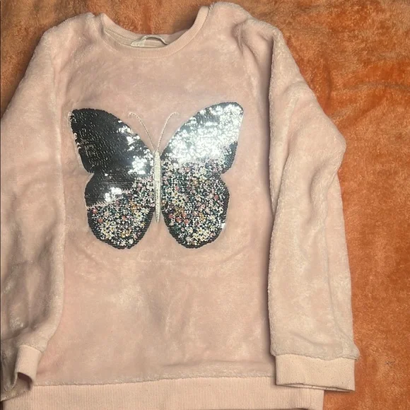 Primark Pink Sweater with Sequin Butterfly