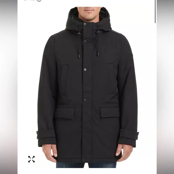 Vince Camuto Men's Black Softshell Hooded Jacket NWOT