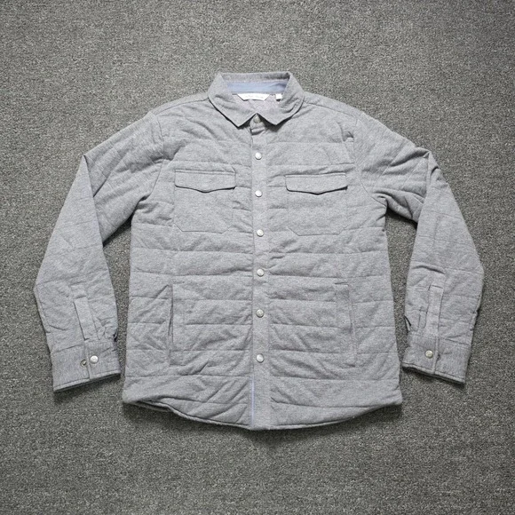 Peter Millar Crown Cotton Cashmere Shirt Jacket Gale Mens Medium Quilted MF21Z48