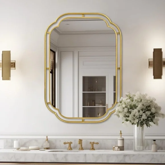 Elegant Gold Framed Bathroom Mirror