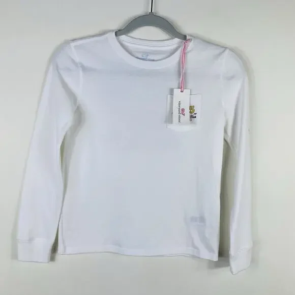 Vineyard Vines T-Shirt Girls Small 8 10 New Years Eve 2025 Whale Long Sleeve
