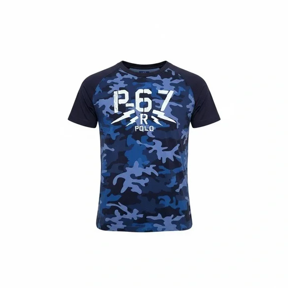 Polo by Ralph Lauren Kids Navy and Light Blue Camo Tee Boys 7