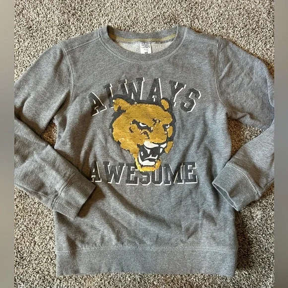 Girls Carters Kids graphic grey crew neck sweatshirt
