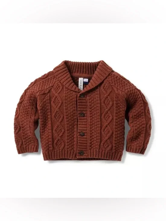 Janie and Jack Baby Cable Knit Shawl Collar Cardigan size 12-18 months