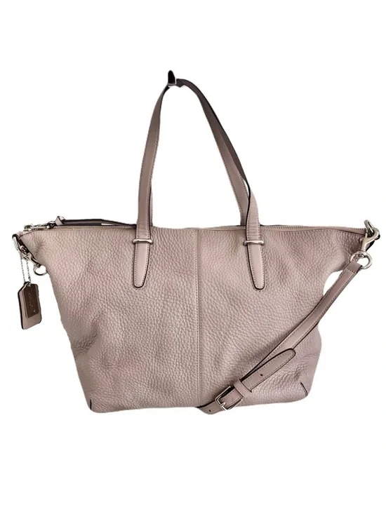 Coach Light Grey ‘Bleeker Cooper’ Pebbled Leather Satchel